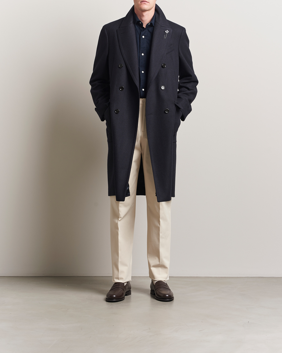 Homme | Manteaux Et Vestes | Lardini | Wool/Cashmere Herringbone Coat Navy