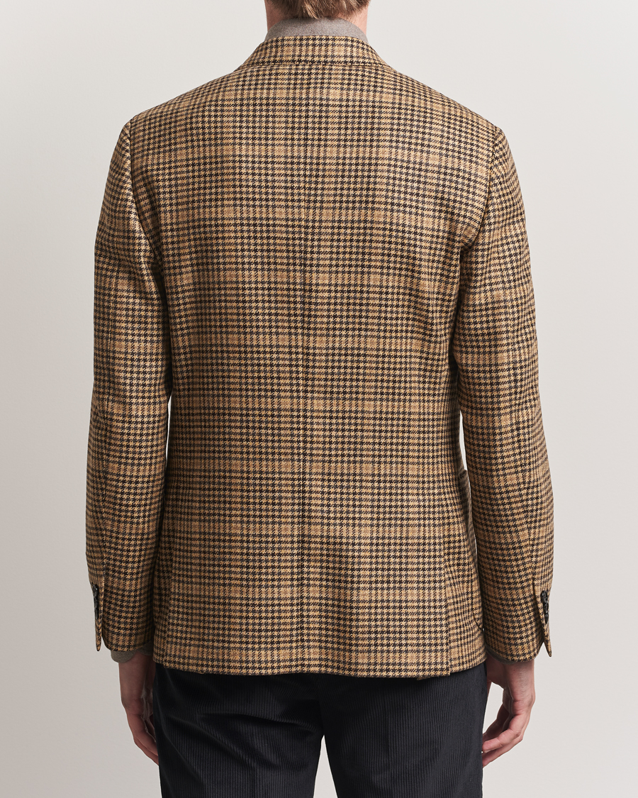Heren | Blazers | Lardini | Wool/Cashmere Houndstooth Overcheck Blazer Brown