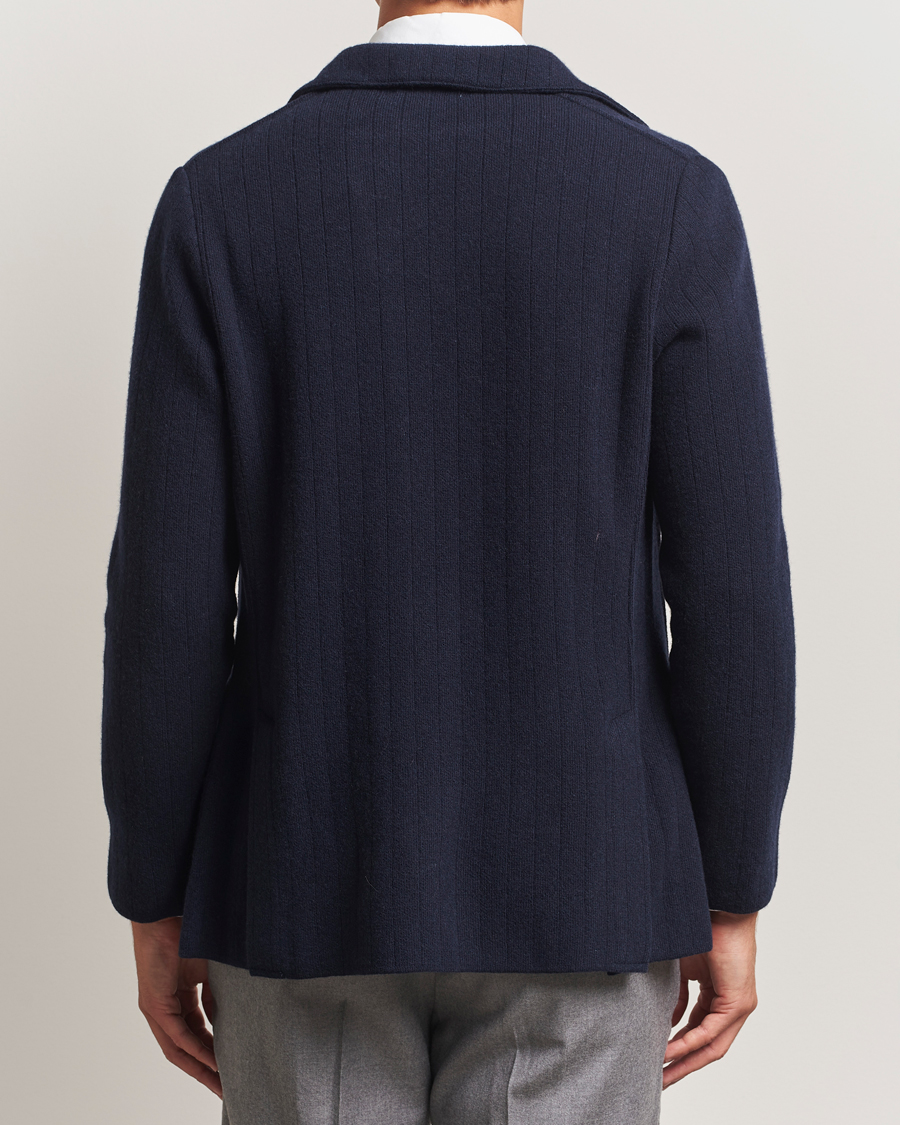 Heren | Blazers | Lardini | Wool/Cashmere Knitted Blazer Navy