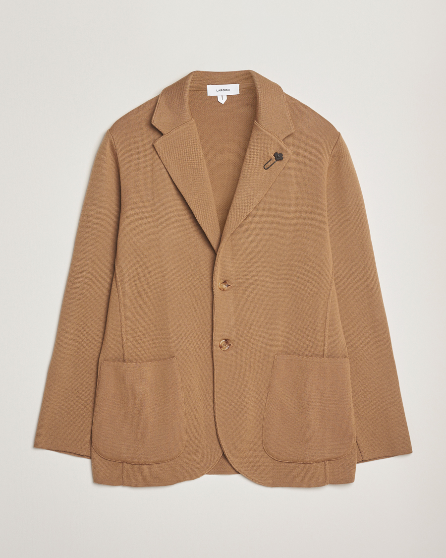 Heren | Blazers | Lardini | Knitted Wool Blazer Beige