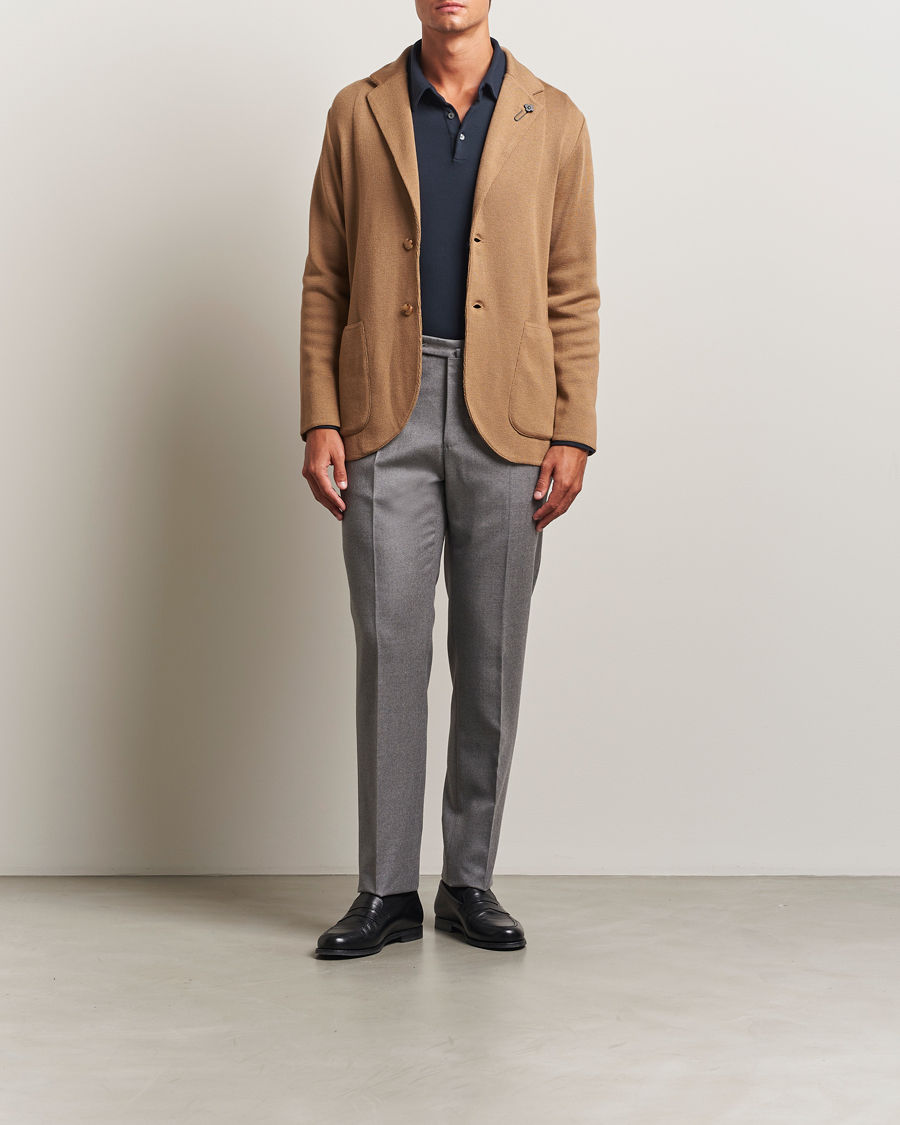 Heren | Blazers | Lardini | Knitted Wool Blazer Beige