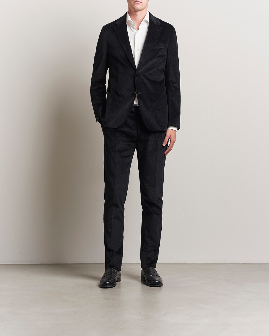 Homme | Pantalons | Lardini | Cotton Corduroy Trousers Black