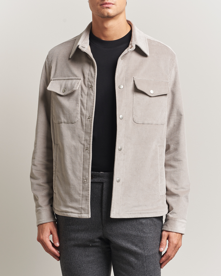 Homme | Manteaux Et Vestes | Lardini | Corduroy Overshirt Taupe