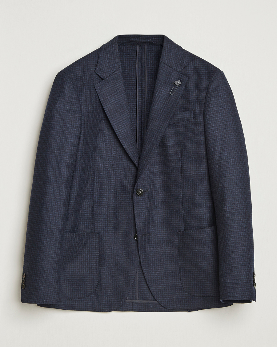 Heren | Blazers | Lardini | Checked Wool Blazer Navy