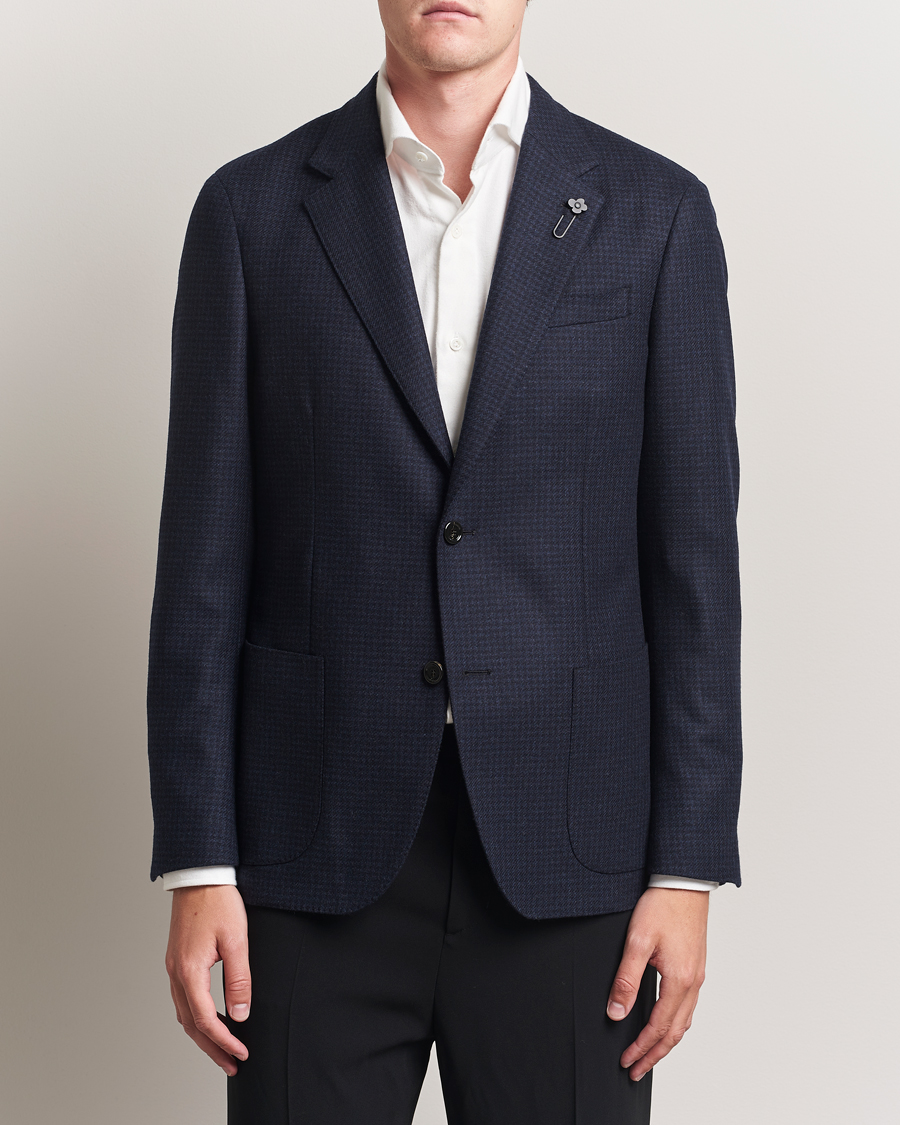 Heren | Blazers | Lardini | Checked Wool Blazer Navy