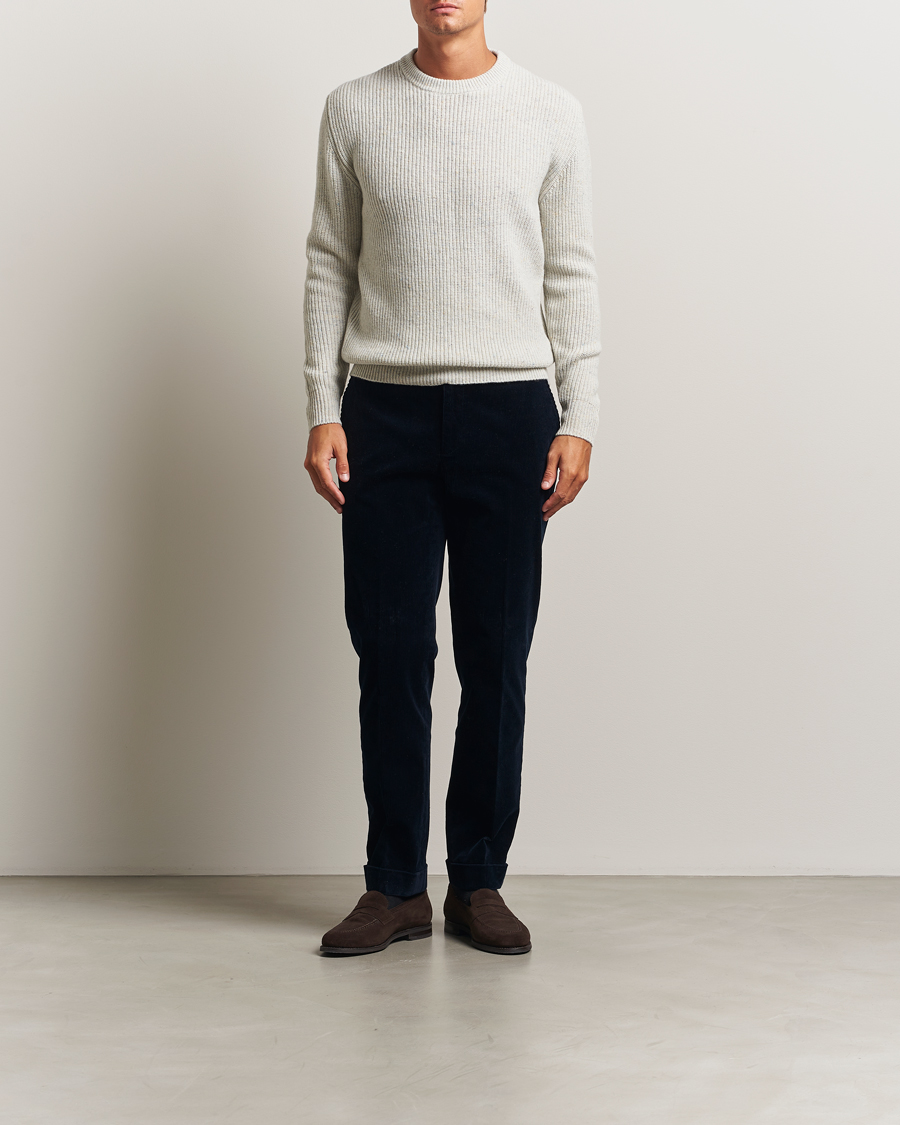 Heren | Truien | Lardini | Knitted Wool Crew Neck White