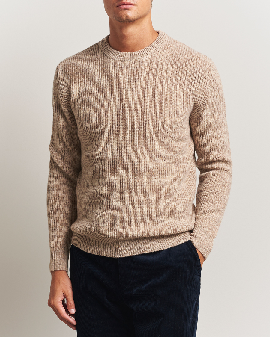 Homme | Pulls Et Tricots | Lardini | Knitted Wool Crew Neck Light Brown
