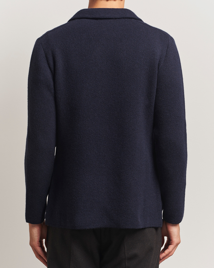 Homme | Blazers | Lardini | Recycled Cashmere Knitted Blazer Navy