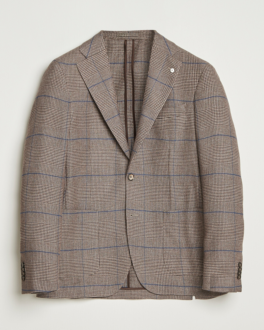 Heren | Blazers | L.B.M. 1911 | Jack Overcheck Cotton Blazer Brown