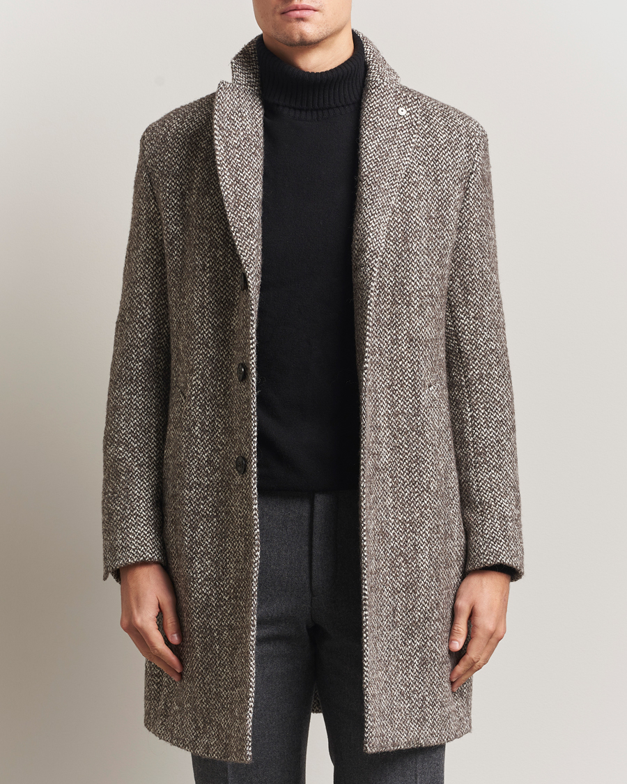 Homme | Manteaux Et Vestes | L.B.M. 1911 | Structure Wool Coat Brown