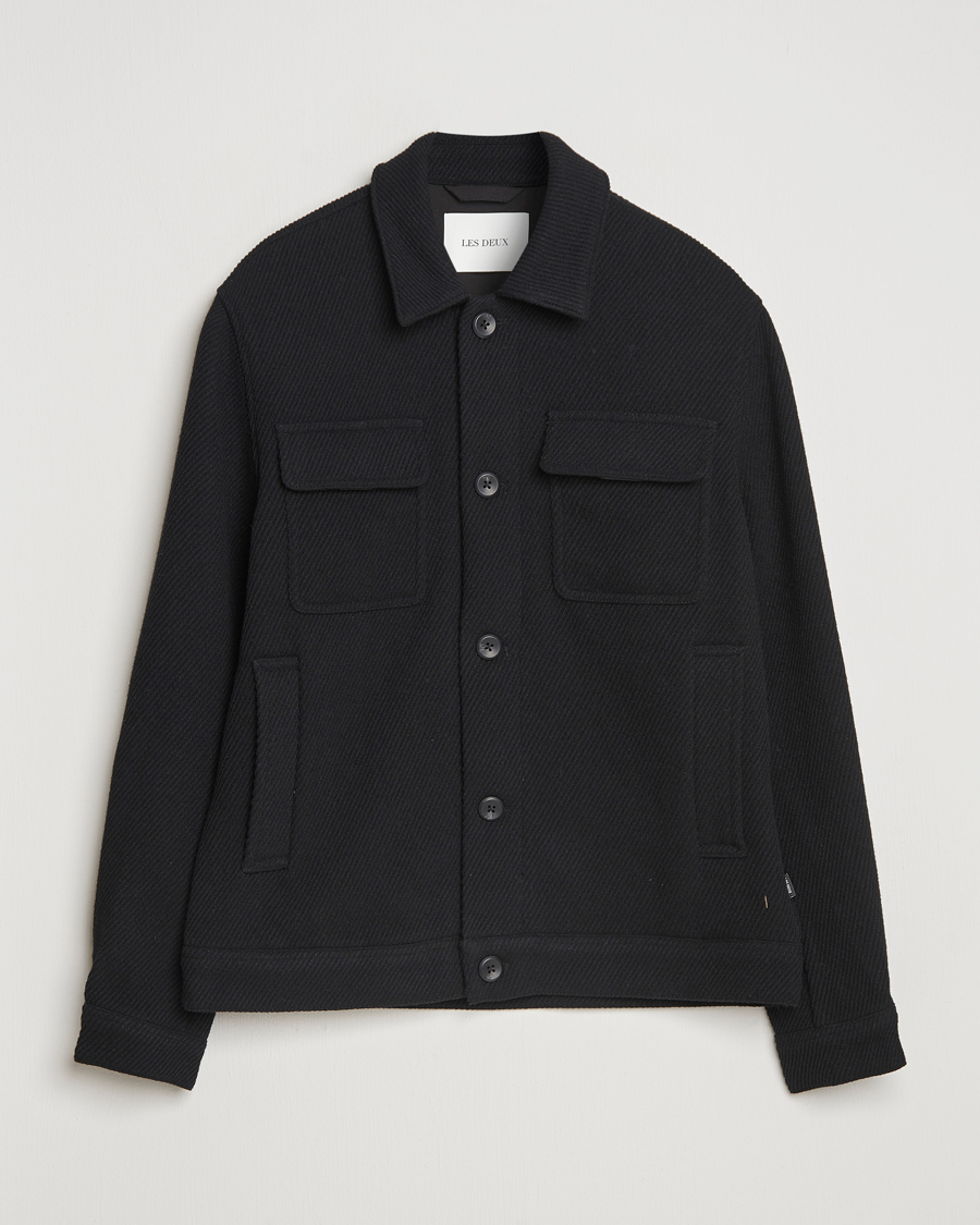 Homme | Manteaux Et Vestes | LES DEUX | Nash Twill Wool Jacket Black