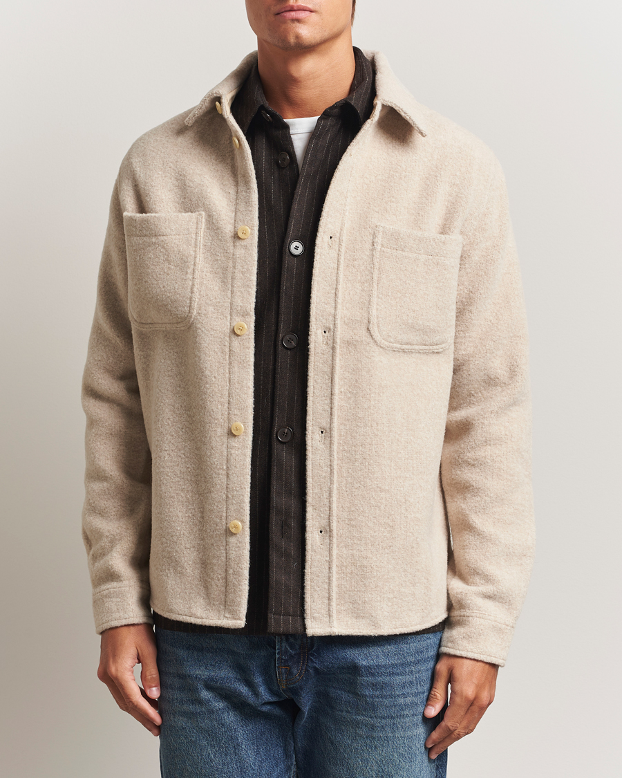 Homme | Chemises | LES DEUX | Lennon Bouclé Overshirt Ivory