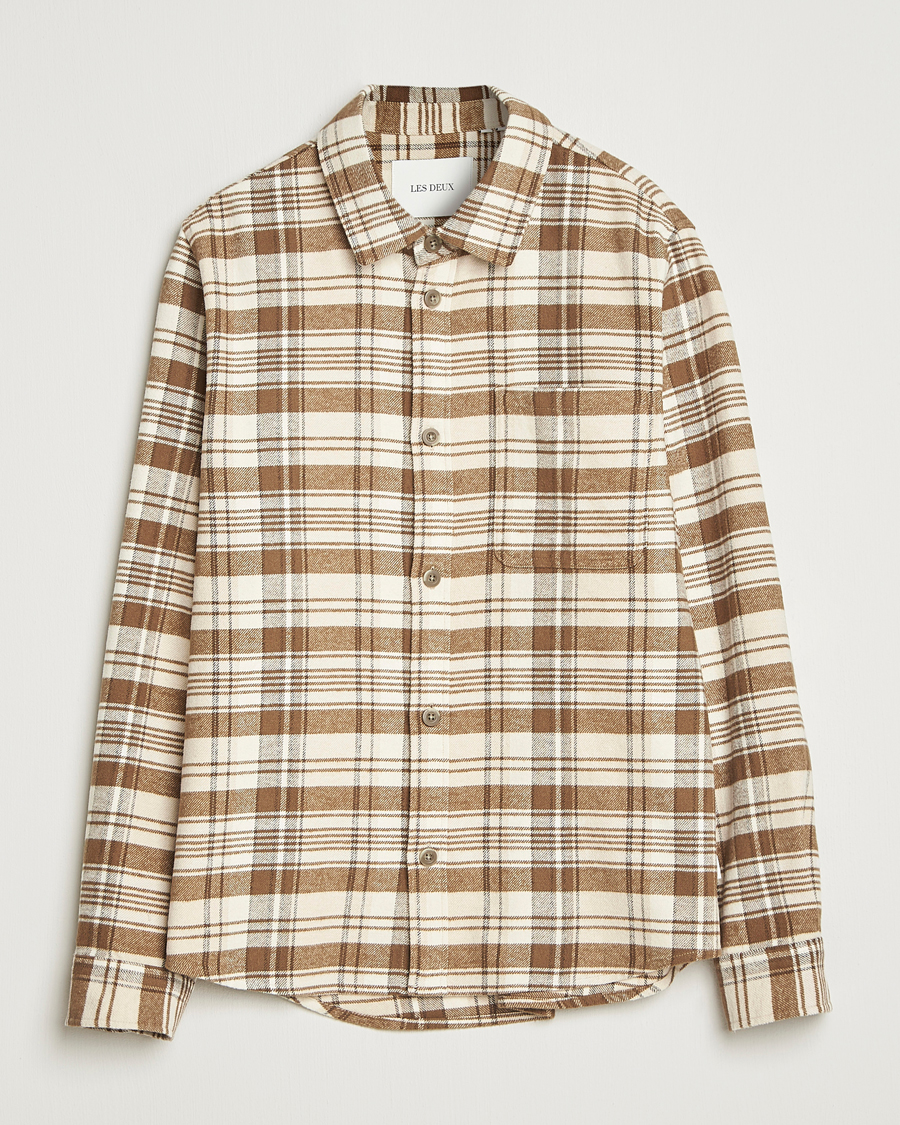 Heren | Overhemden | LES DEUX | Lennon Check Overshirt Irish Cream