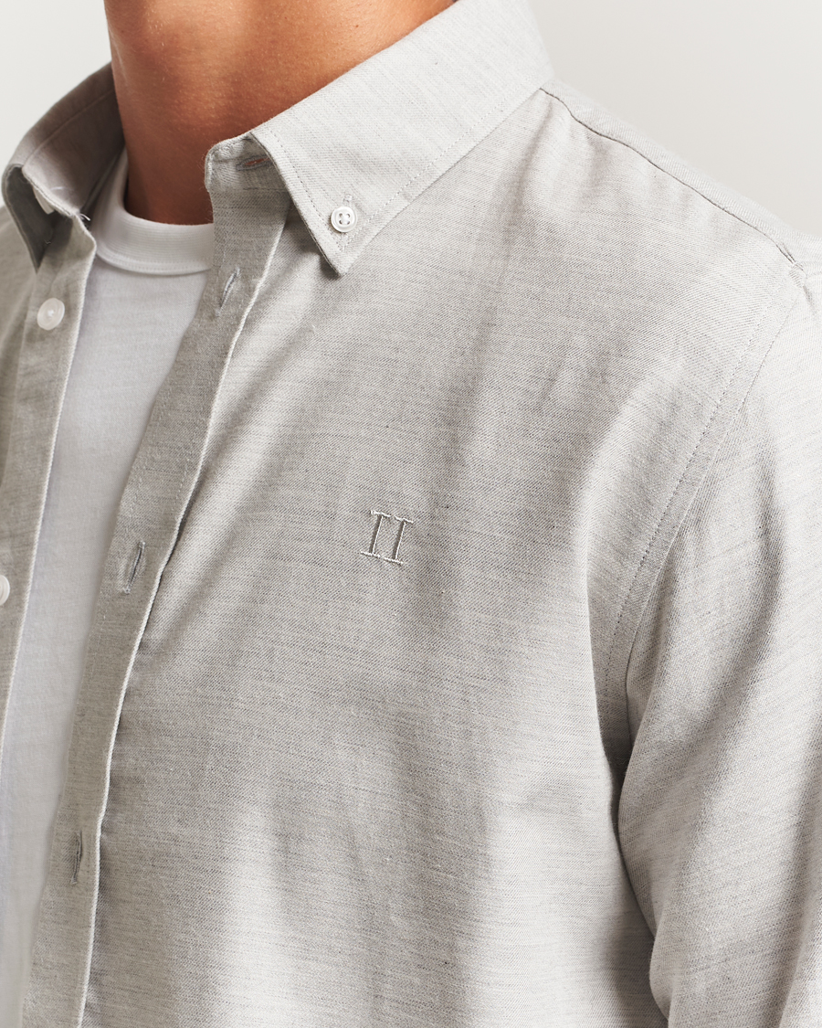 Heren | Overhemden | LES DEUX | Dessert Reg Flannel Shirt Grey Melange