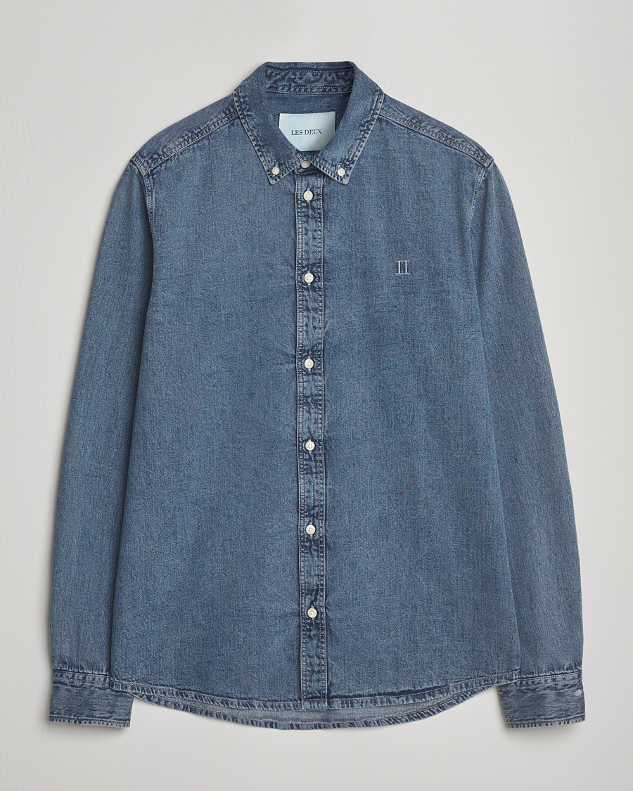 Heren | Overhemden | LES DEUX | Konrad Denim Shirt Light Indigo