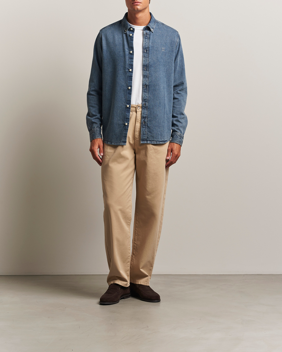 Heren | Overhemden | LES DEUX | Konrad Denim Shirt Light Indigo