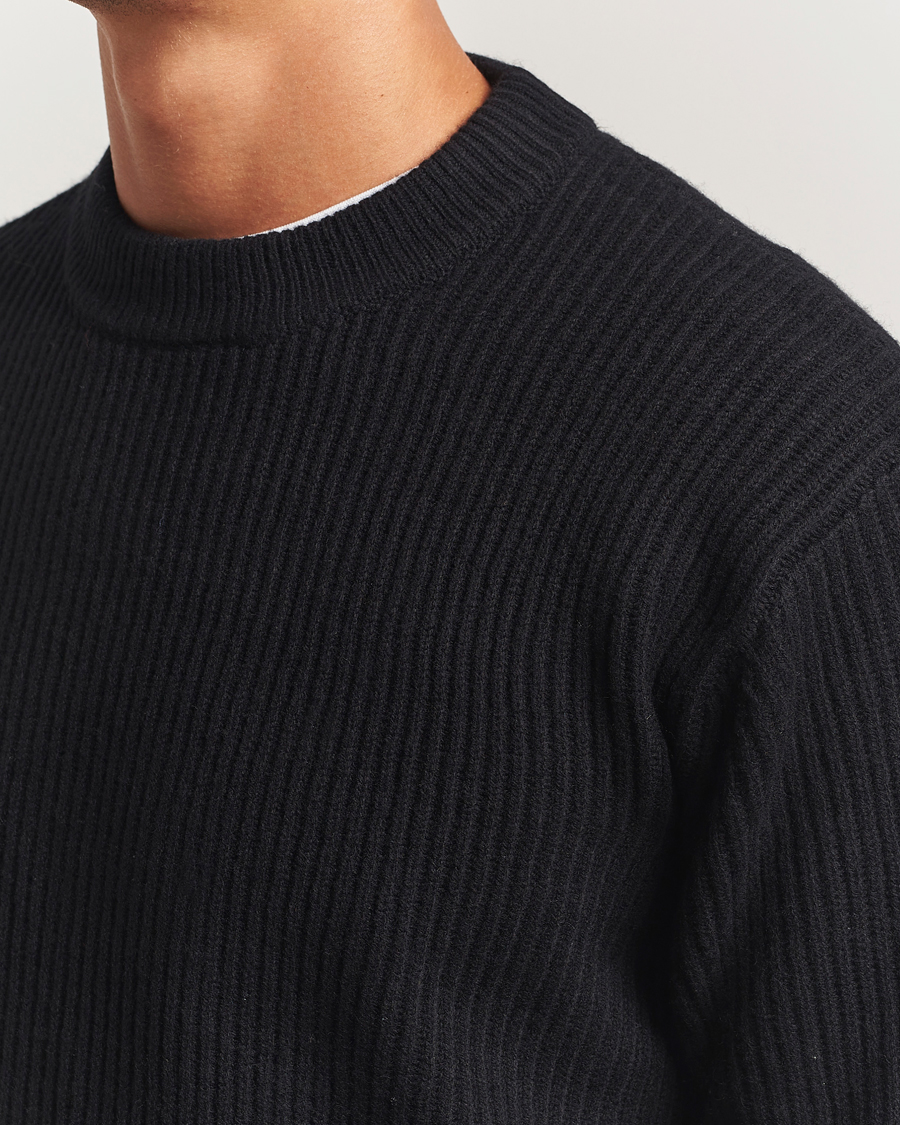 Homme | Pulls Et Tricots | LES DEUX | Eddie Wool Rib Crewneck Black