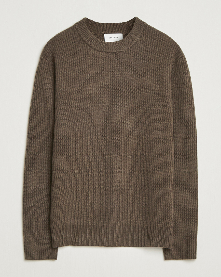 Heren | Truien | LES DEUX | Eddie Wool Rib Crewneck Teak