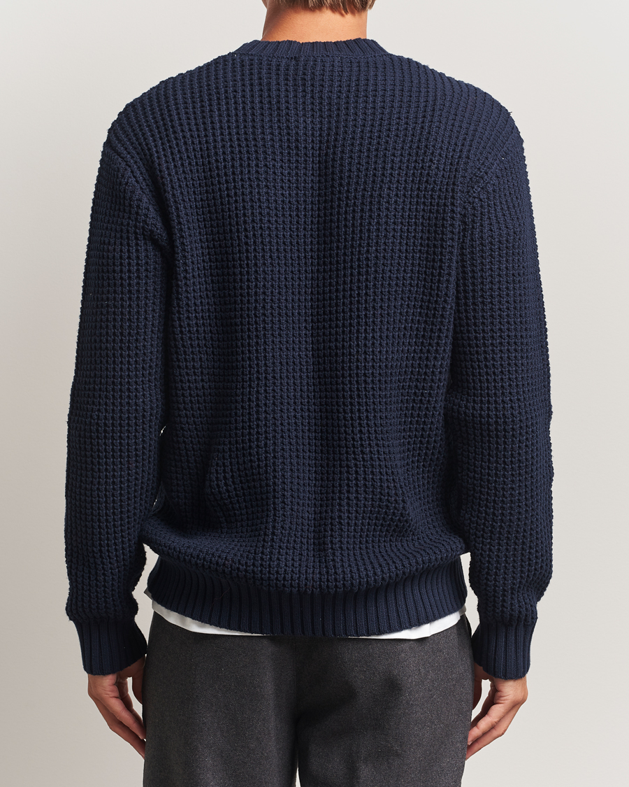Heren | Truien | LES DEUX | Alvin Cotton Waffle Crewneck Dark Navy