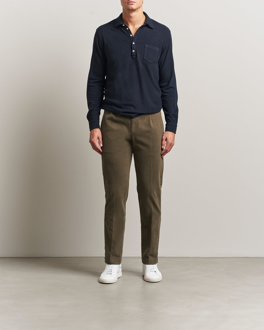Homme | Pantalons | Massimo Alba | Ionio Pleated Moleskine Trousers Military