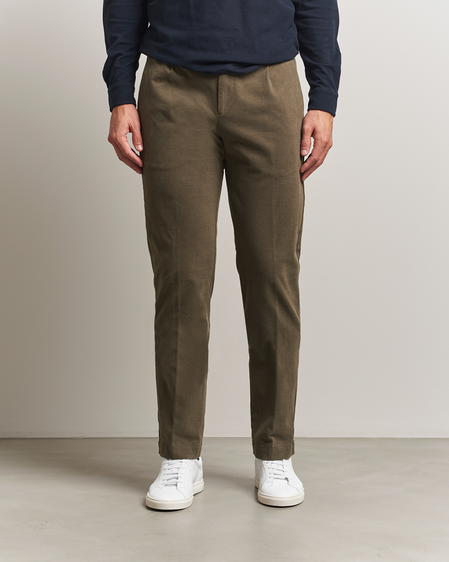 Homme | Pantalons | Massimo Alba | Ionio Pleated Moleskine Trousers Military