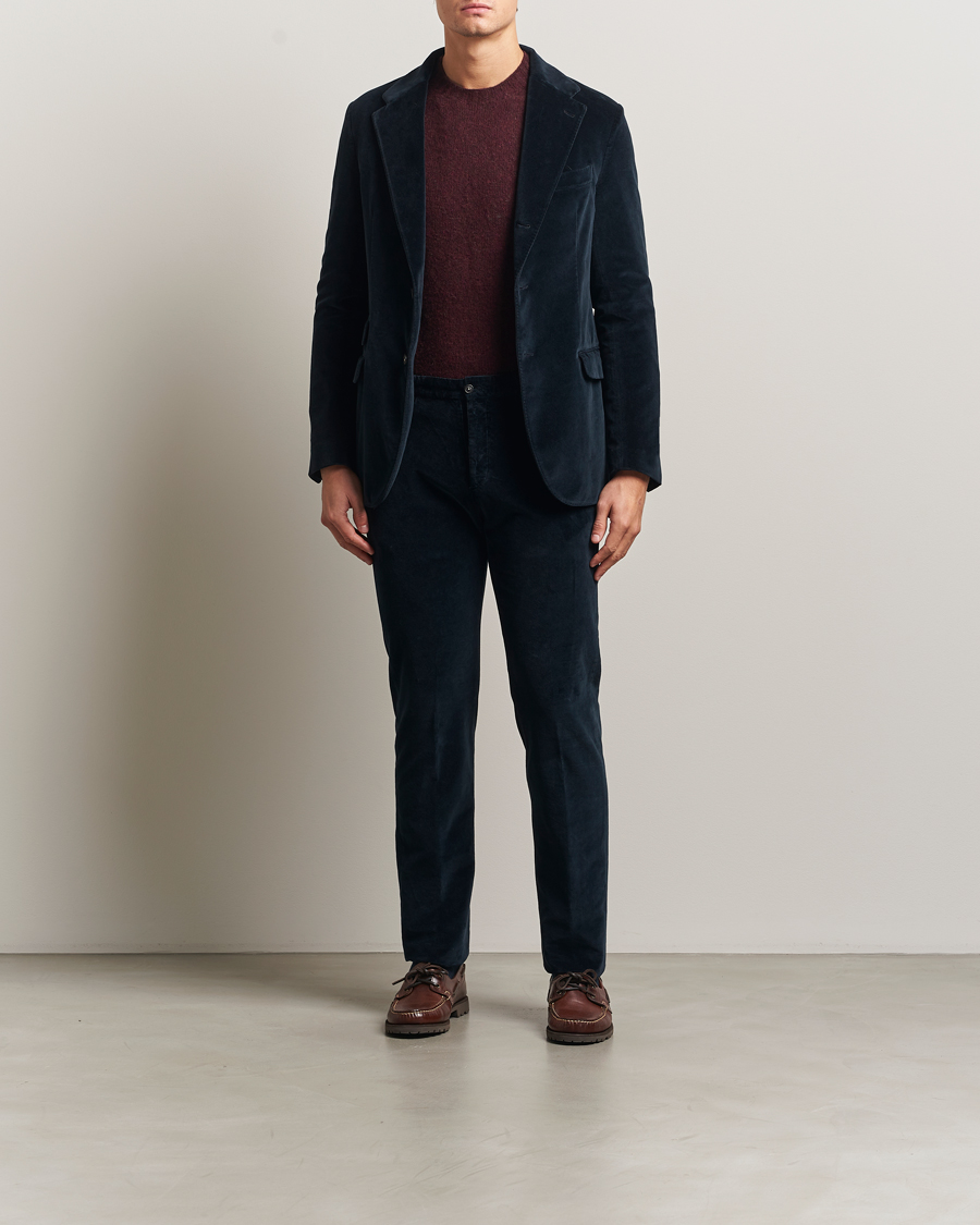 Heren | Broeken | Massimo Alba | Mauko Velvet Trousers Navy