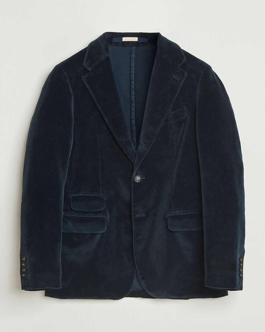 Heren | Blazers | Massimo Alba | Catch Velvet Blazer Navy