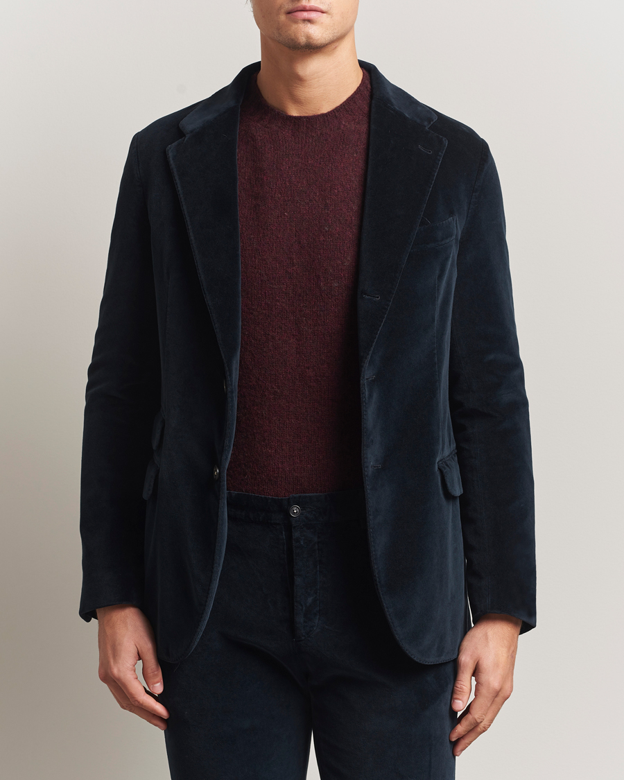 Homme | Blazers | Massimo Alba | Catch Velvet Blazer Navy