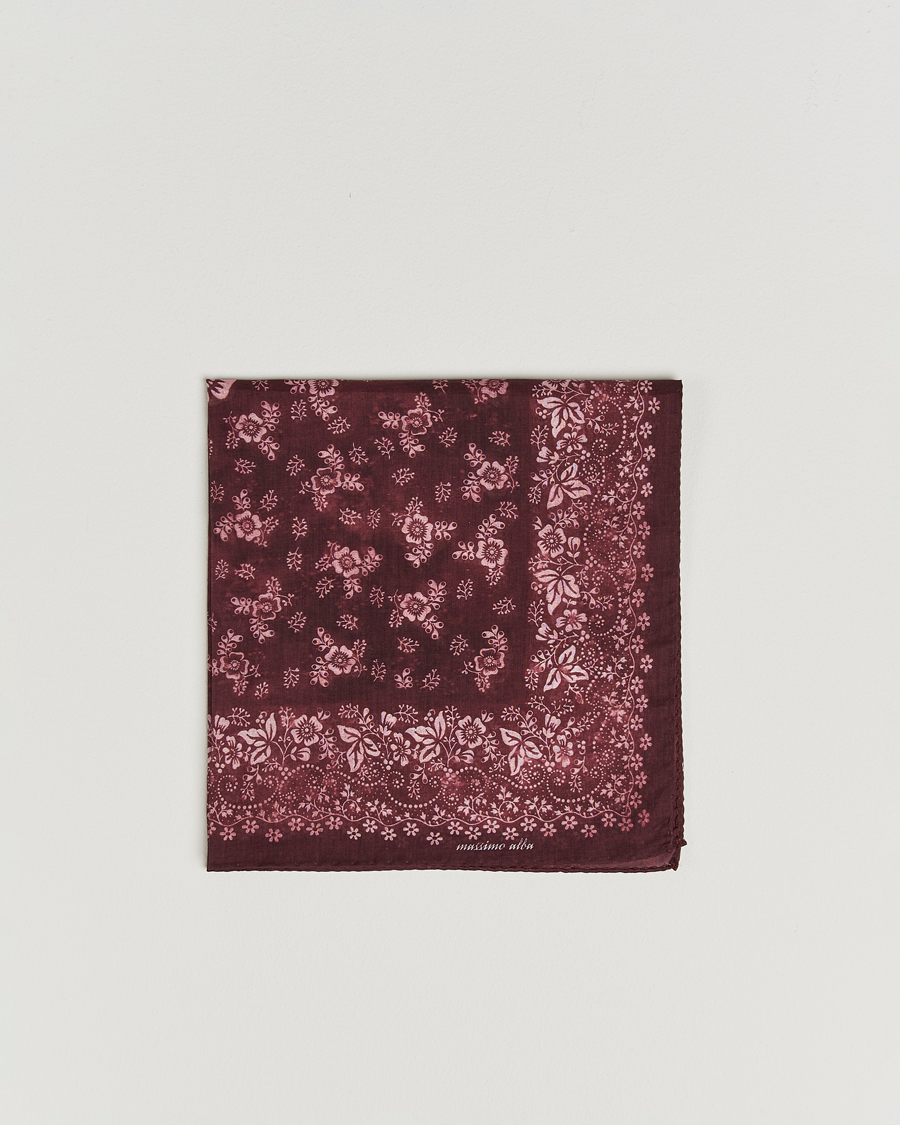 Heren | Pochets | Massimo Alba | Hanky Cotton Handkerchief Burgundy
