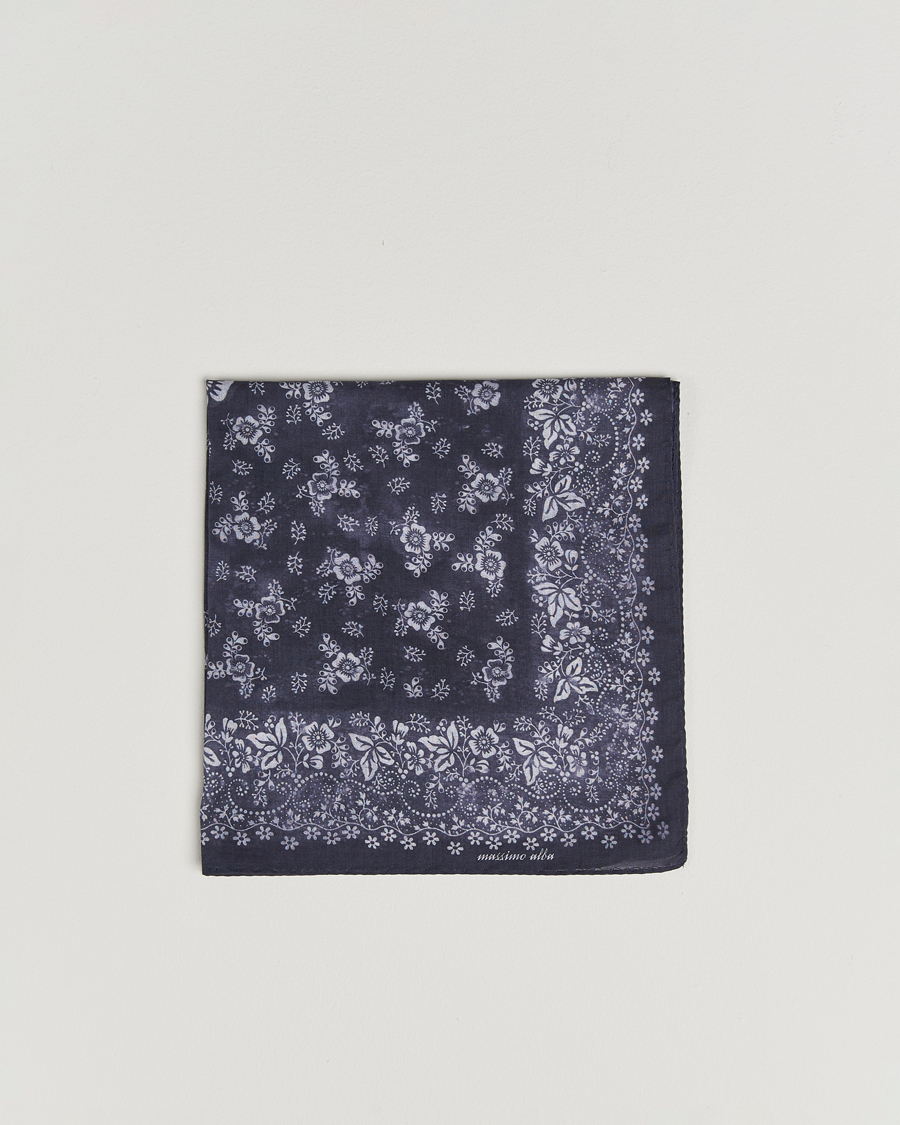 Homme | Pochettes De Costume | Massimo Alba | Hanky Cotton Handkerchief Navy