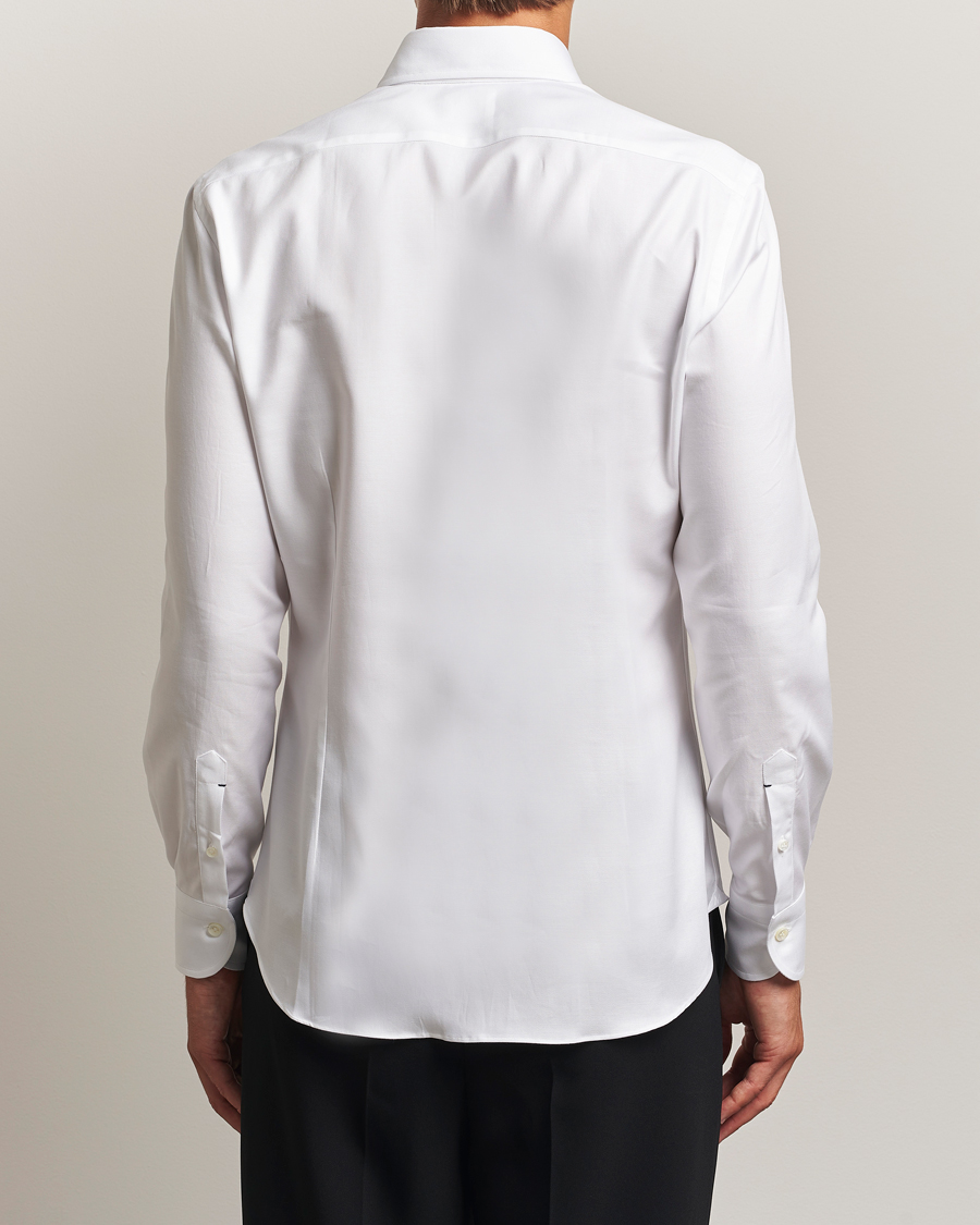 Heren | Overhemden | Mazzarelli | Soft Cotton Twill Button Down Shirt White