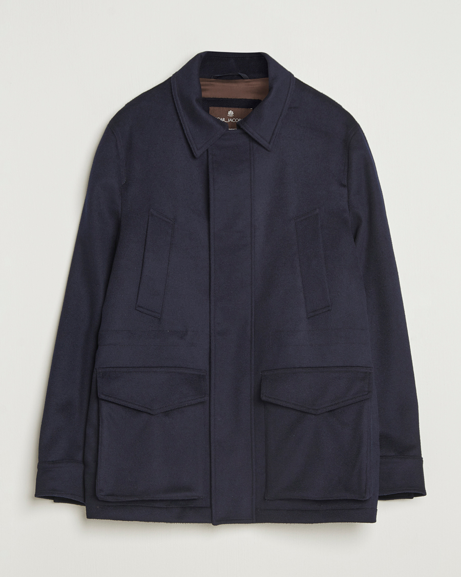 Homme | Manteaux Et Vestes | Oscar Jacobson | Traveler Wool Jacket Navy