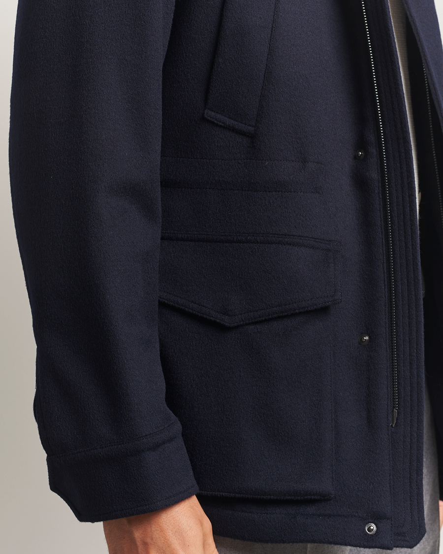 Homme | Manteaux Et Vestes | Oscar Jacobson | Traveler Wool Jacket Navy
