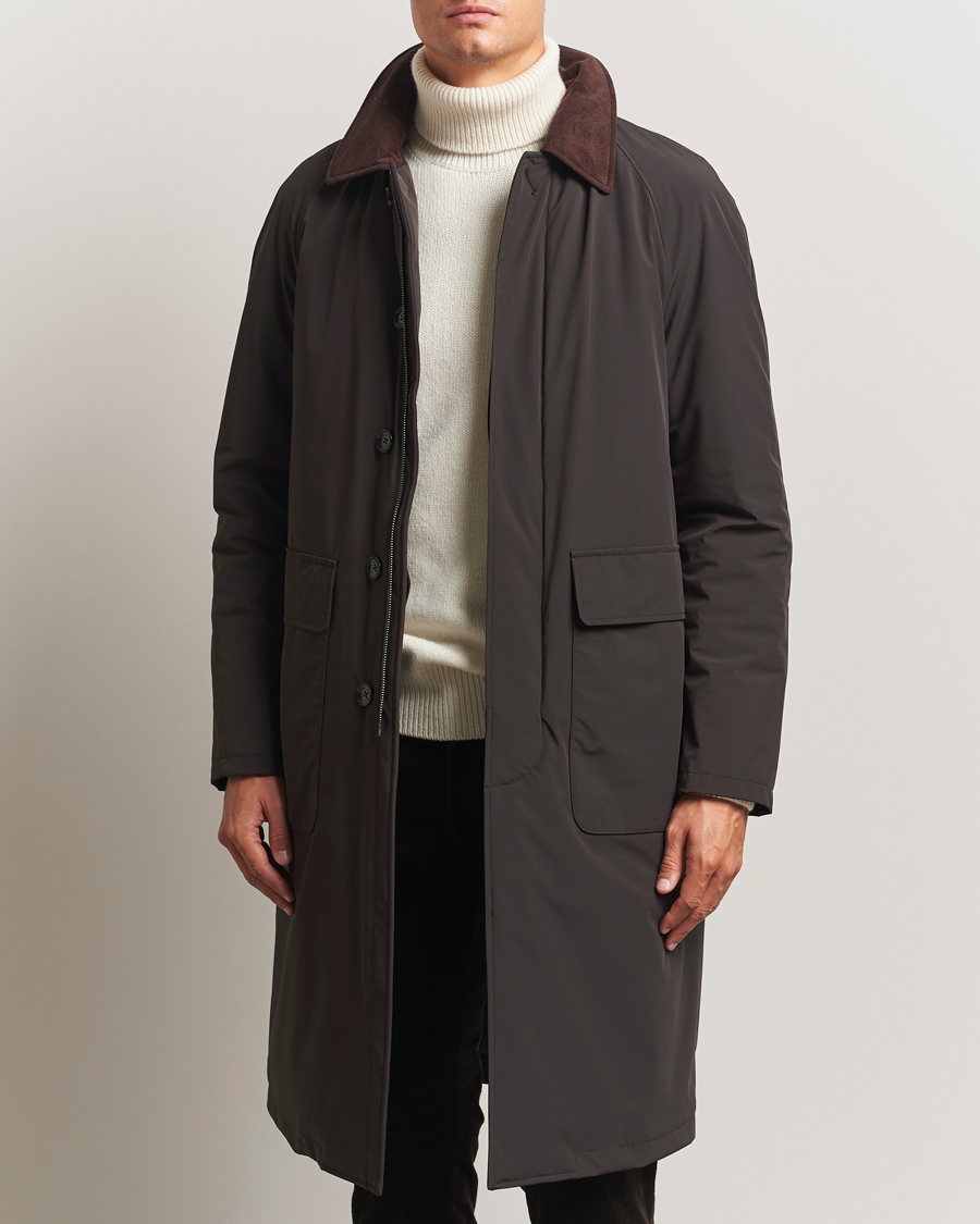 Heren | Jassen | Oscar Jacobson | Padded Raglan Nylon Coat Brown