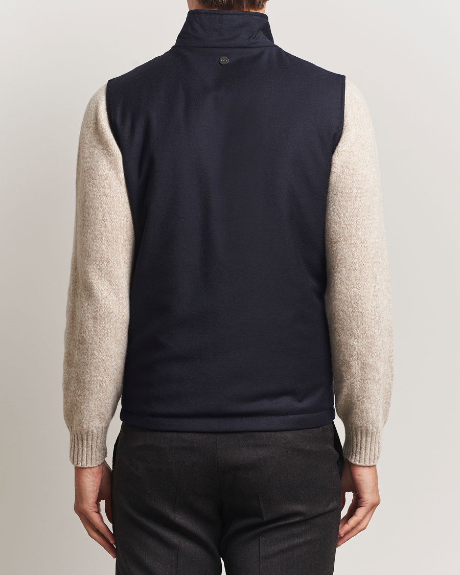Homme | Gilets | Oscar Jacobson | Nylon/Wool Reversible Vest Navy