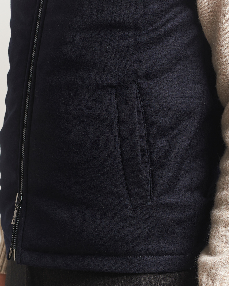 Homme | Manteaux Et Vestes | Oscar Jacobson | Nylon/Wool Reversible Vest Navy