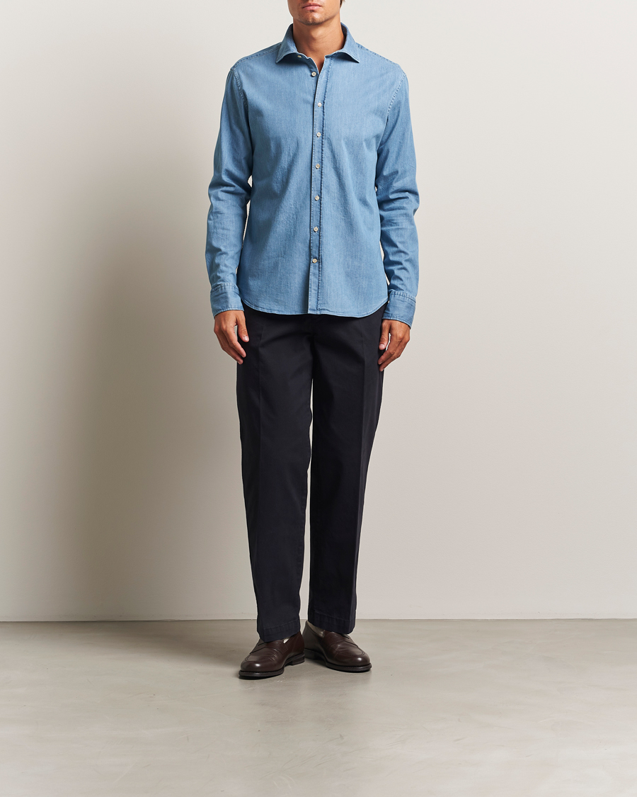Heren | Broeken | Oscar Jacobson | Tanker Cotton Trousers Navy