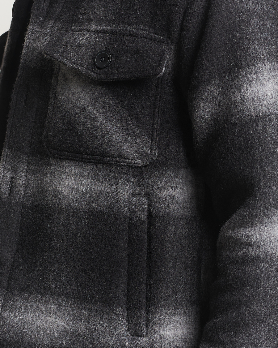 Homme | Manteaux Et Vestes | Oscar Jacobson | Maverick Checked Wool Shirt Jacket Grey