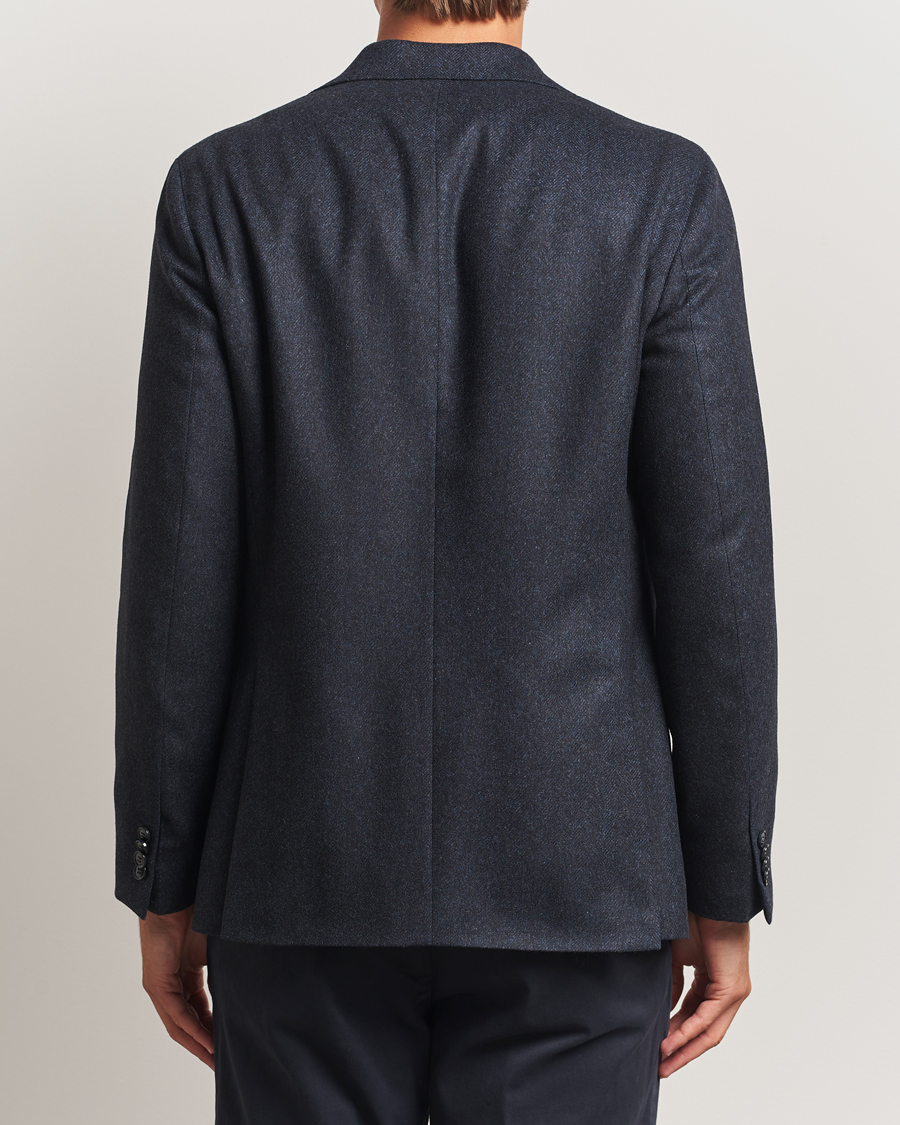 Homme | Blazers | Oscar Jacobson | Fogerty Herringbone Tweed Blazer Navy