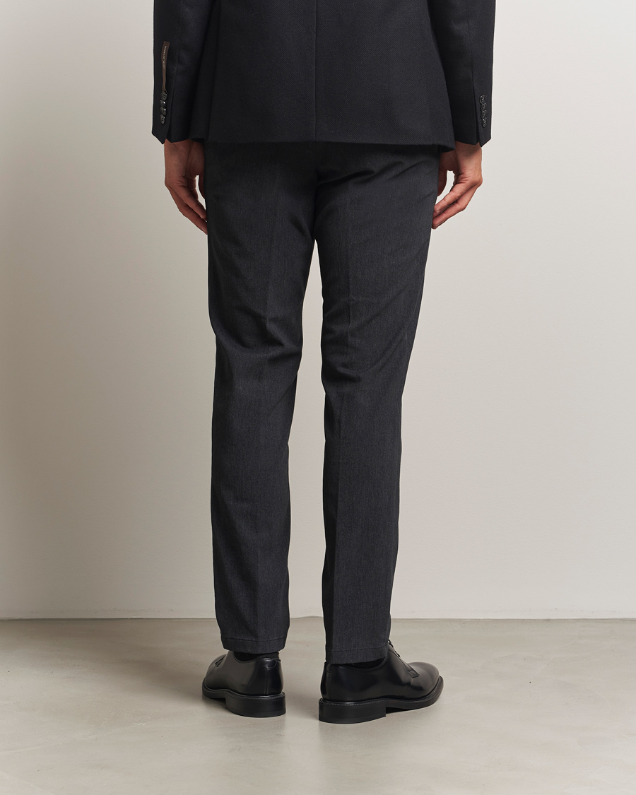 Heren | Broeken | Oscar Jacobson | Denz Brushed Melange Trousers Charcoal