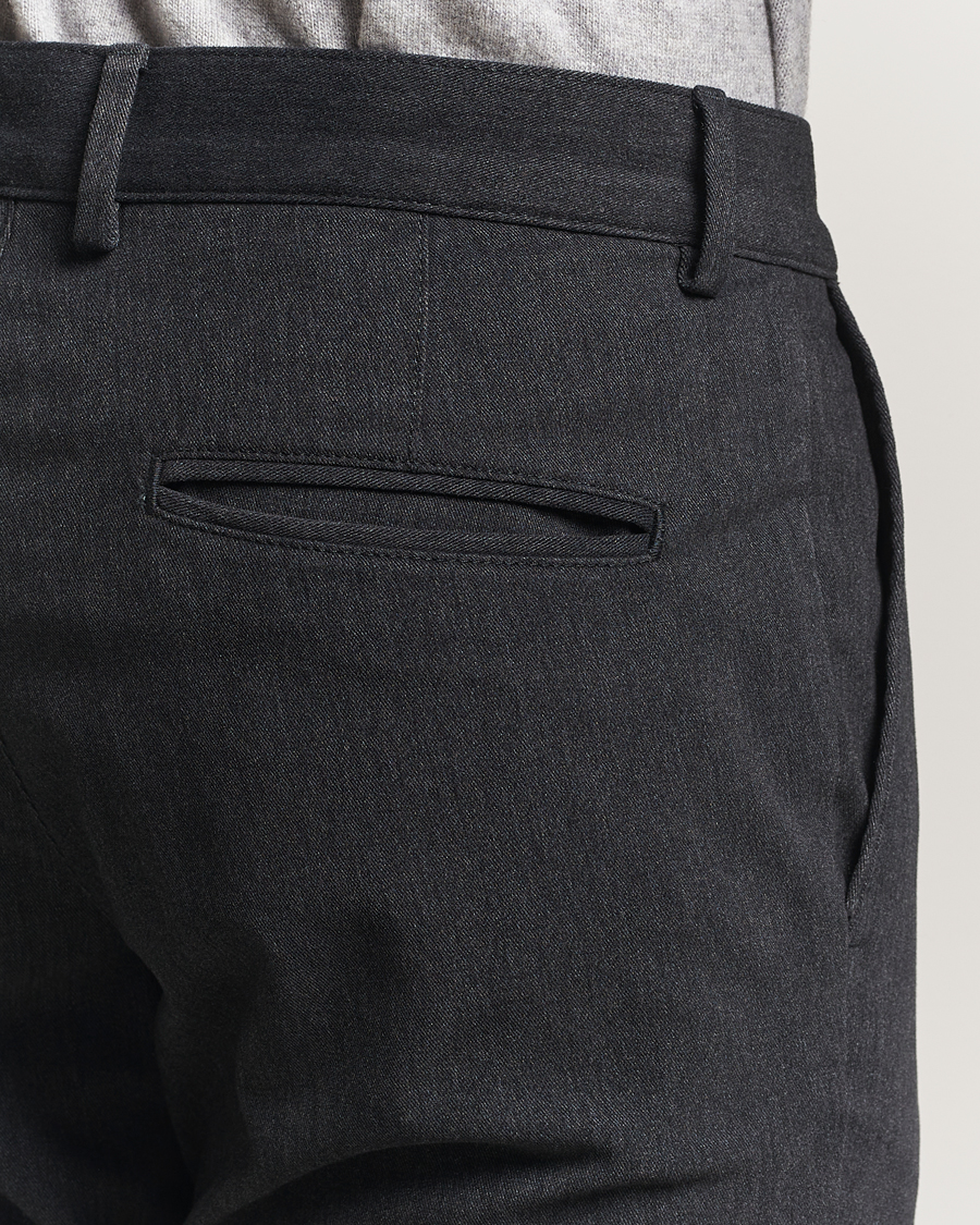Heren | Broeken | Oscar Jacobson | Denz Brushed Melange Trousers Charcoal