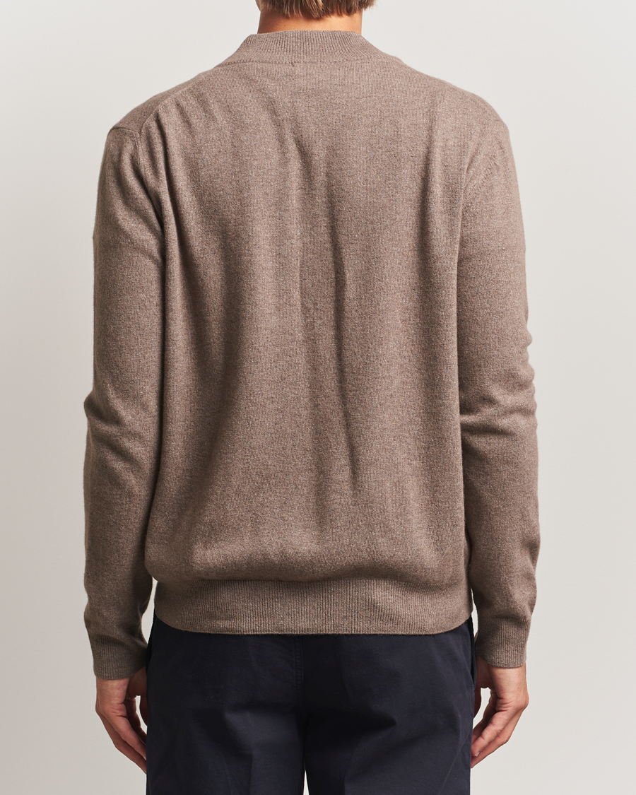 Homme | Pulls Et Tricots | Oscar Jacobson | Seb Wool/Cashmere Full Zip Light Brown