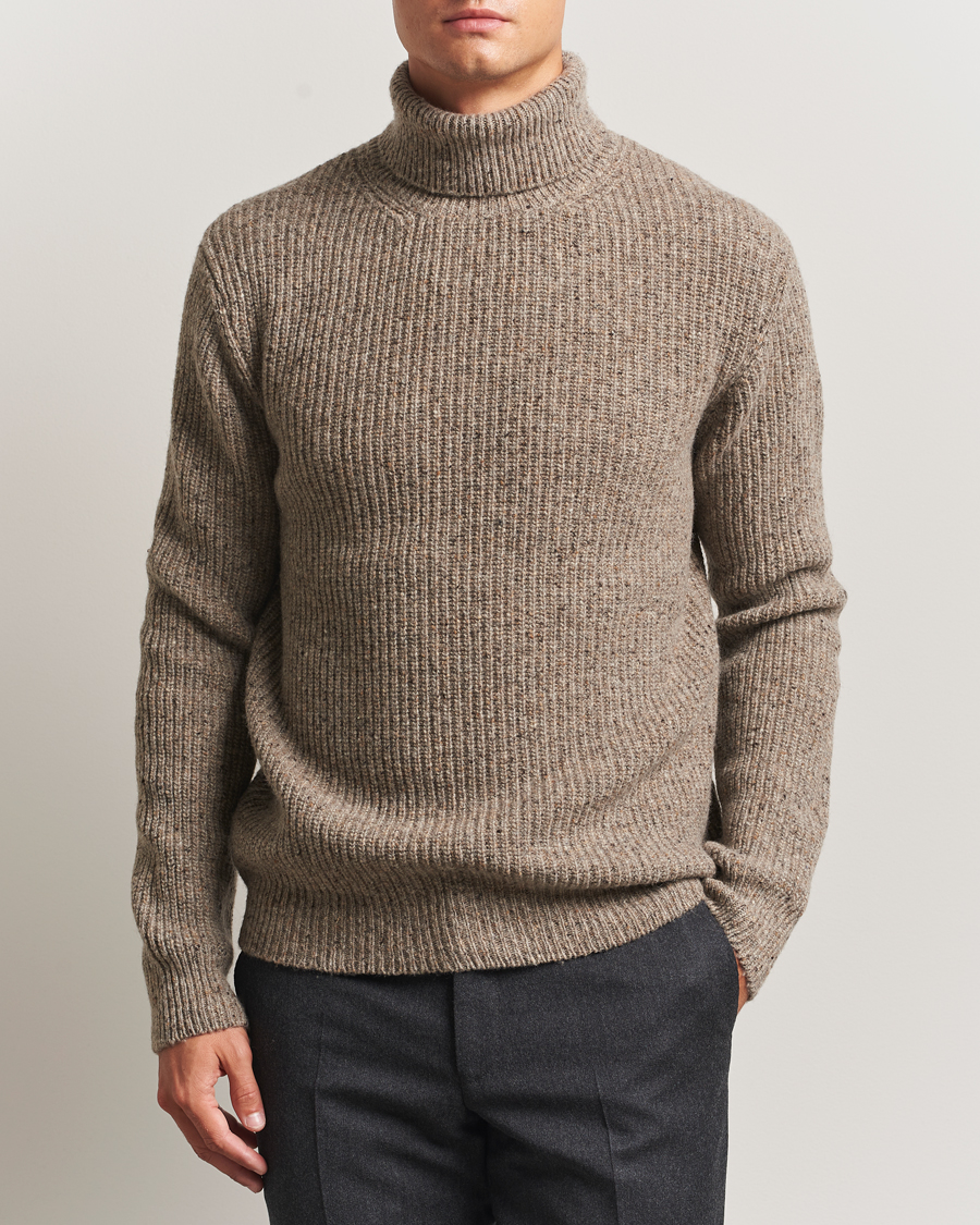 Homme | Pulls Et Tricots | Oscar Jacobson | Mika Heavy Merino Rollneck Beige