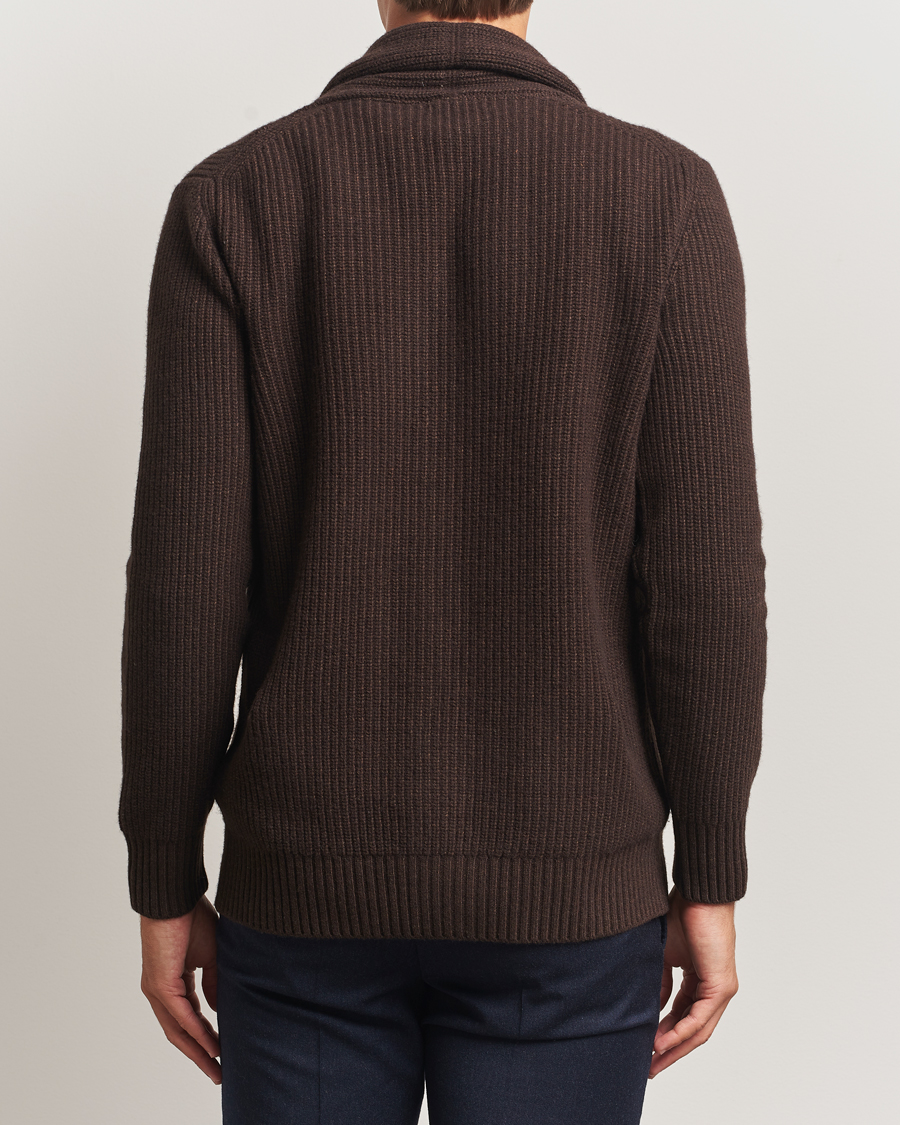 Homme | Pulls Et Tricots | Oscar Jacobson | Roland Wool Cardigan Dark Brown