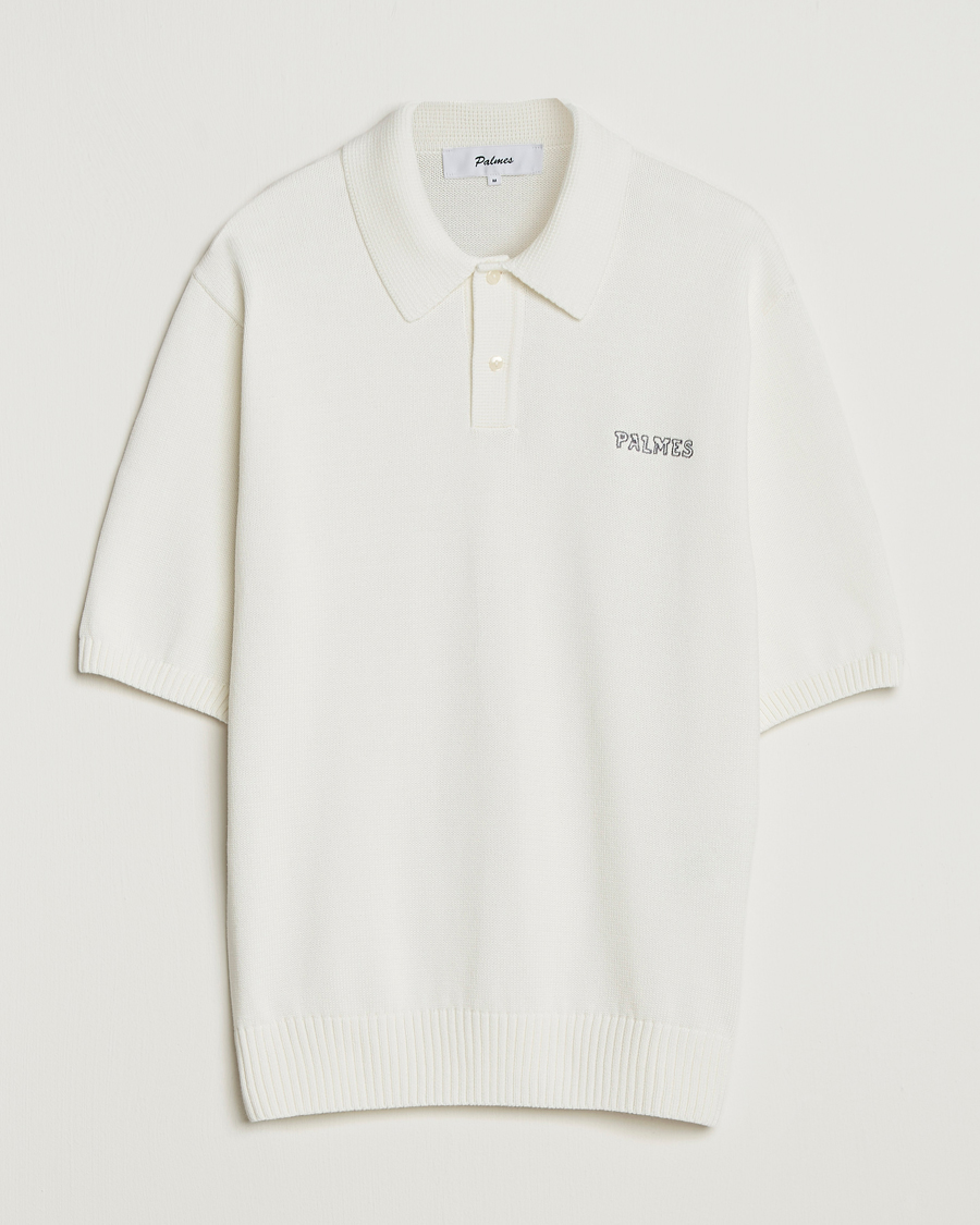 Heren | Polo's | Palmes | Cotton Knit Polo Off White
