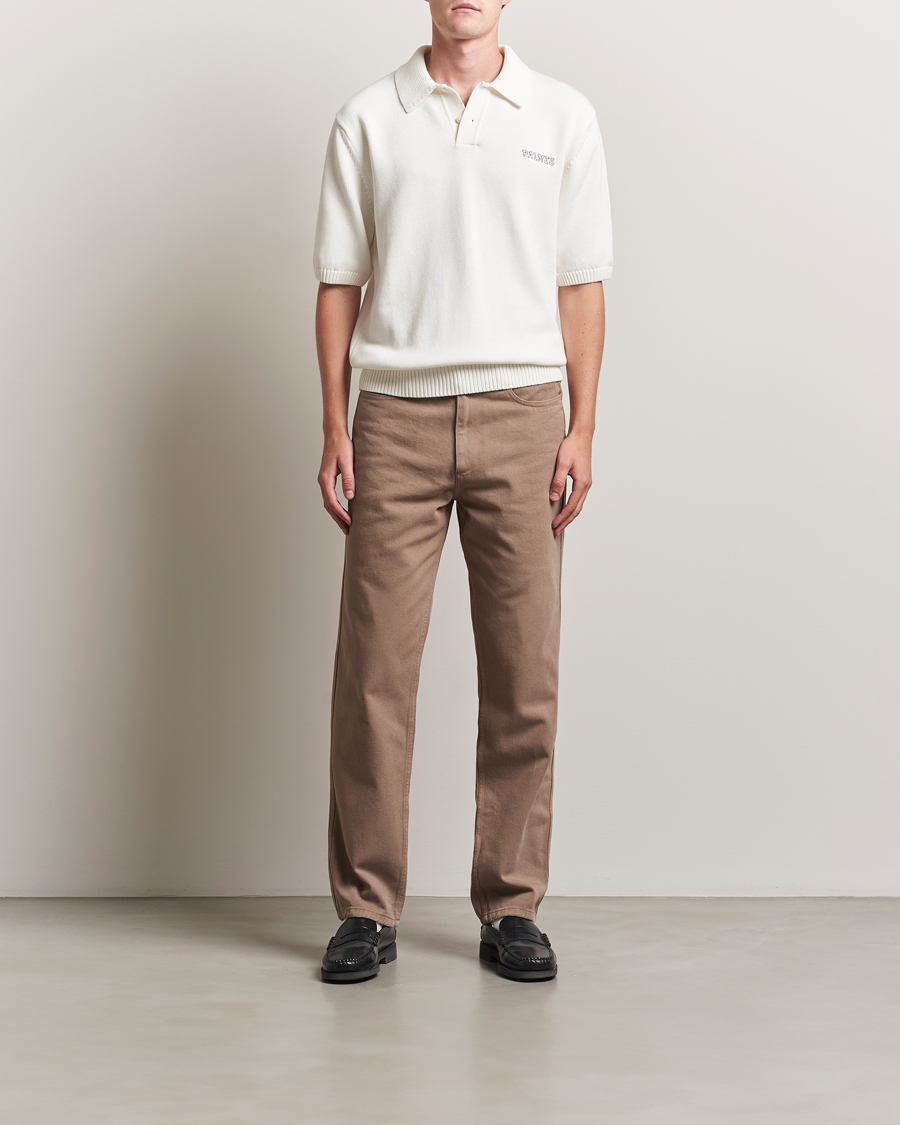 Heren | Polo's | Palmes | Cotton Knit Polo Off White