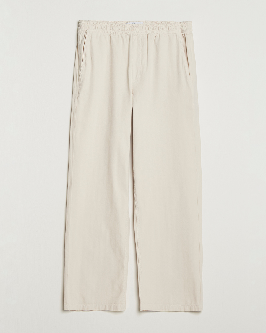Heren | Broeken | Palmes | Lucien Herringbone Cotton Trousers White Sand
