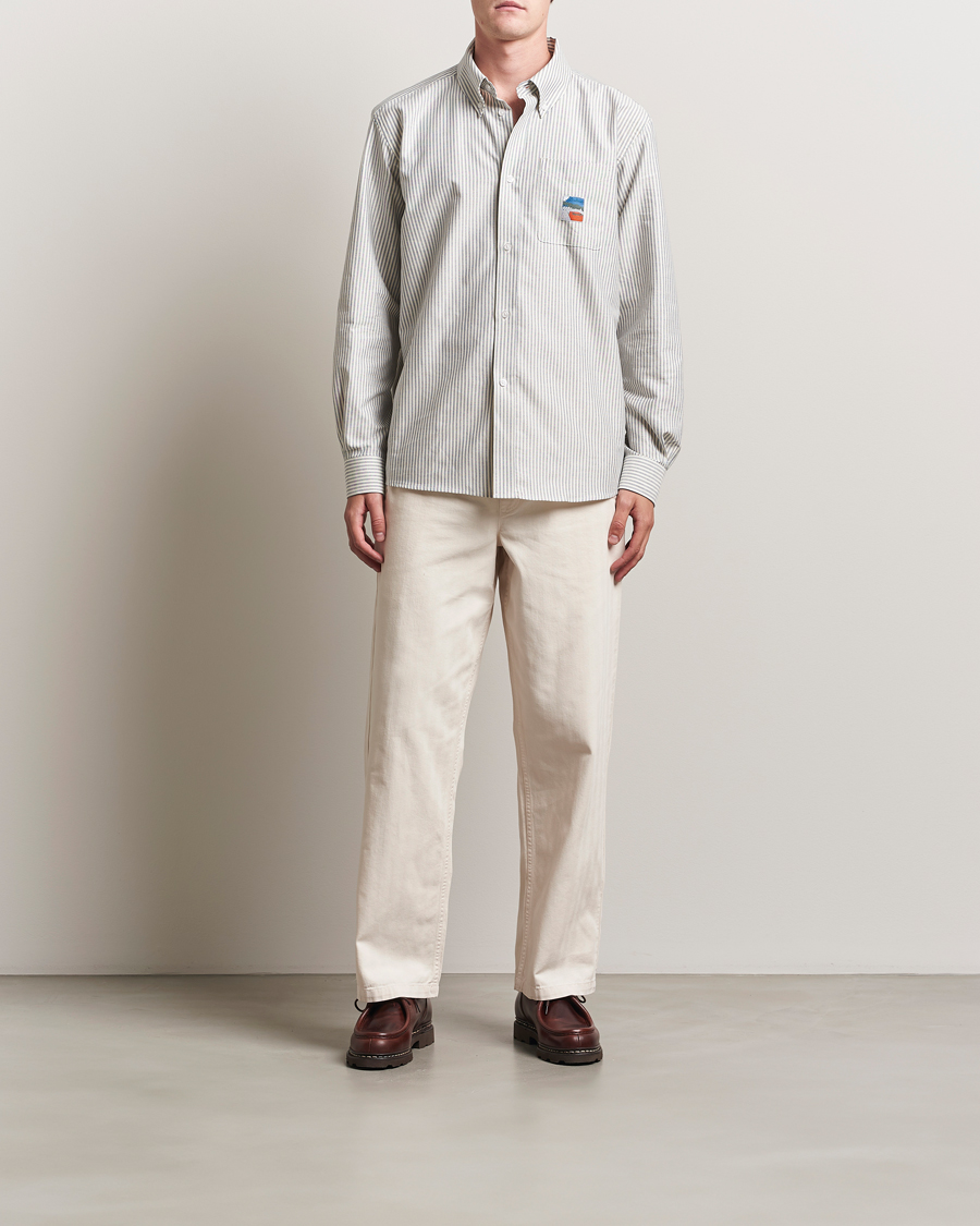 Heren | Broeken | Palmes | Lucien Herringbone Cotton Trousers White Sand