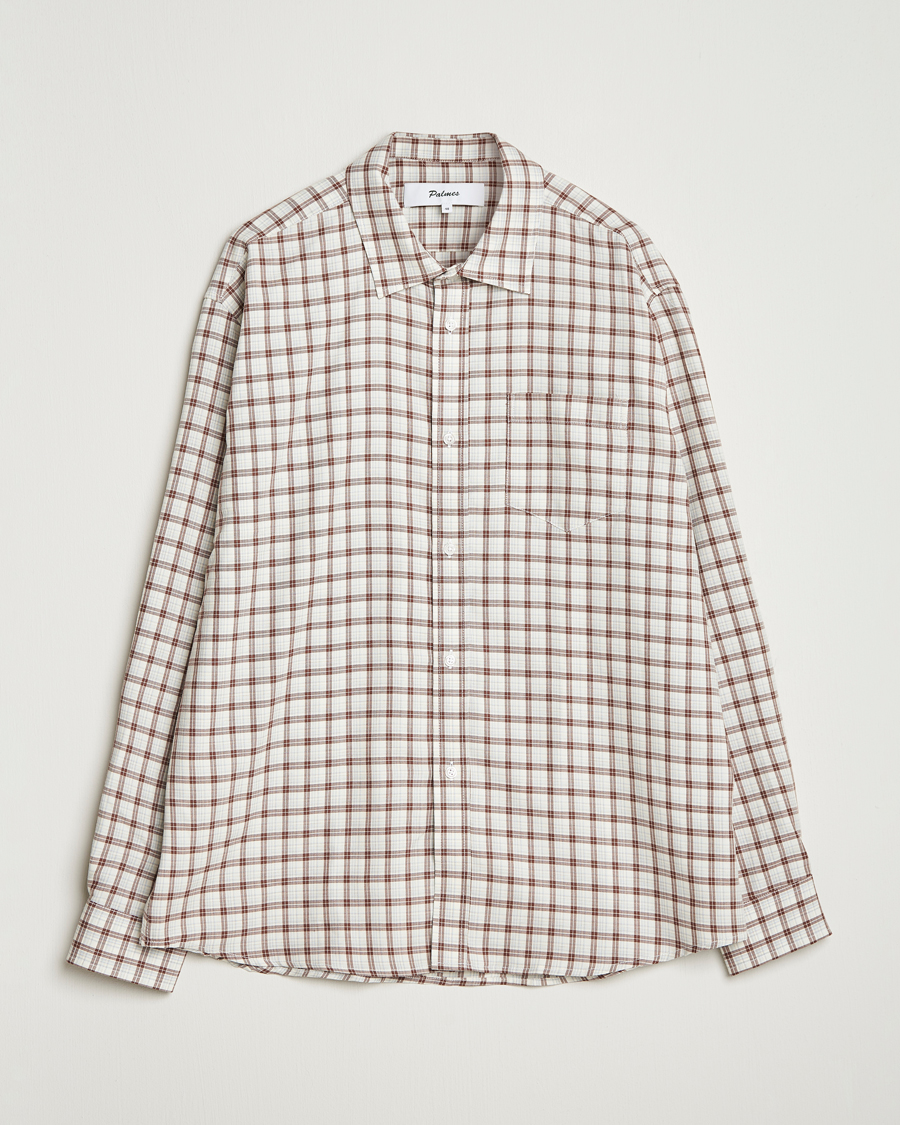 Homme | Chemises | Palmes | Cotton/Merino Shirt White/Brown