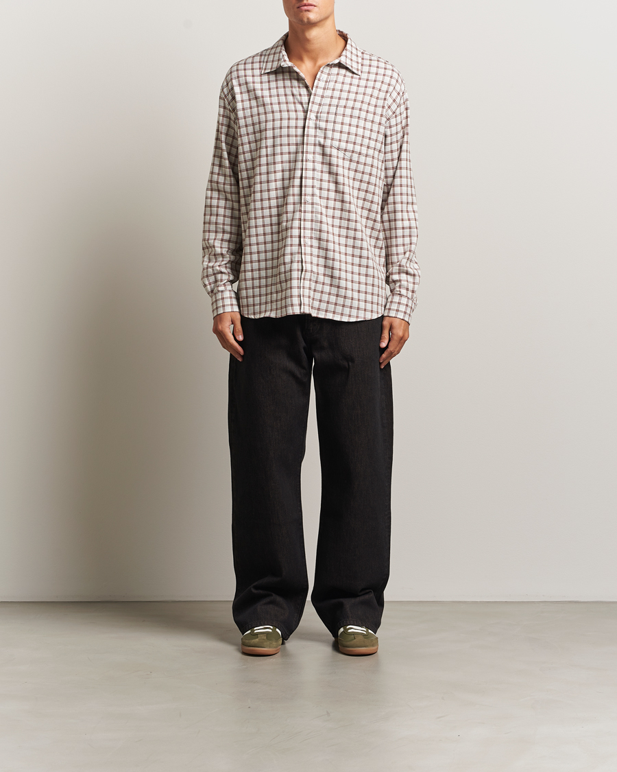 Homme | Chemises | Palmes | Cotton/Merino Shirt White/Brown